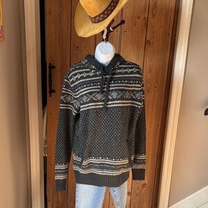 Vintage American Eagle Faire Isle Hoodie Sweater
